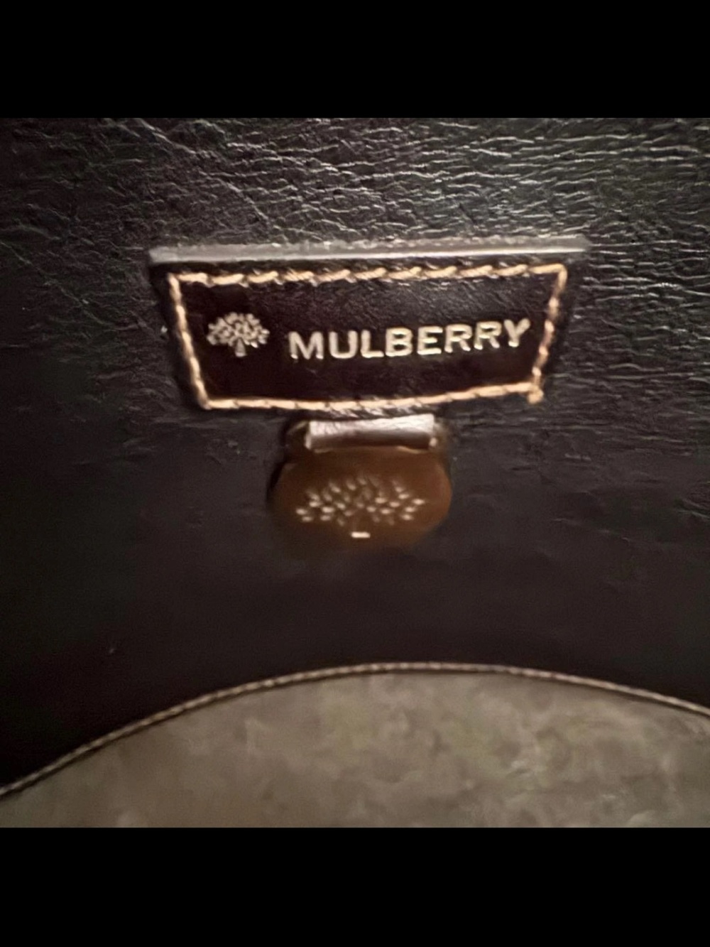 Mulberry Black Leather Buckle-Front Satchel with Copper Hardware - Picture 7 of 11